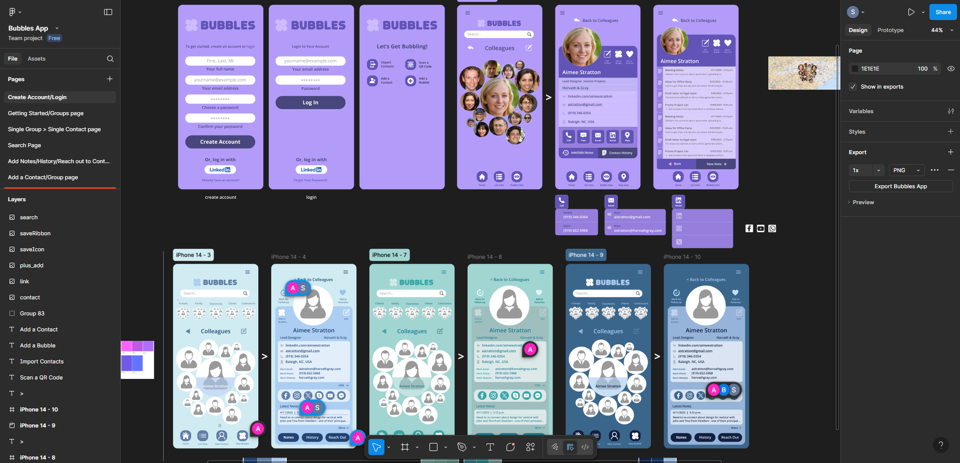 Bubbles App Figma Layout