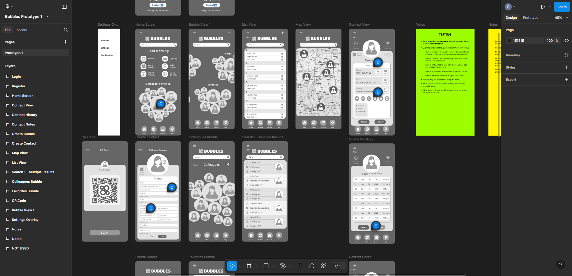 Bubbles App Figma Layout